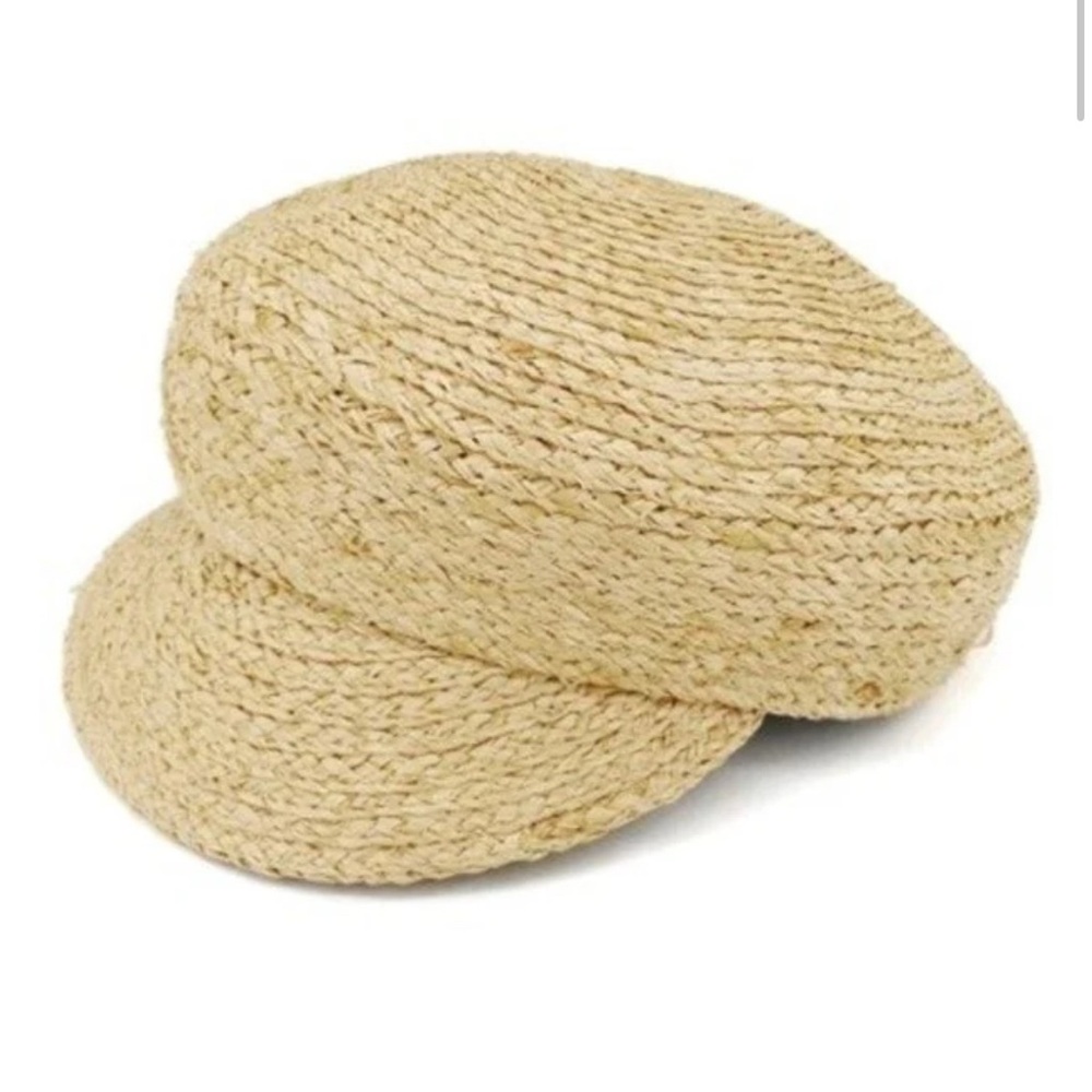 Elegant Beige Women's Raffia Baker Boy Hat